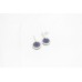 Dangle Earrings Vintage 925 Sterling Silver Synthetic Star Sapphire Stone D552